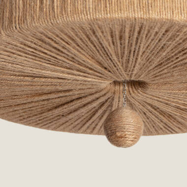 Image of Edit Modigliani Rattan Flush Ceiling Light
