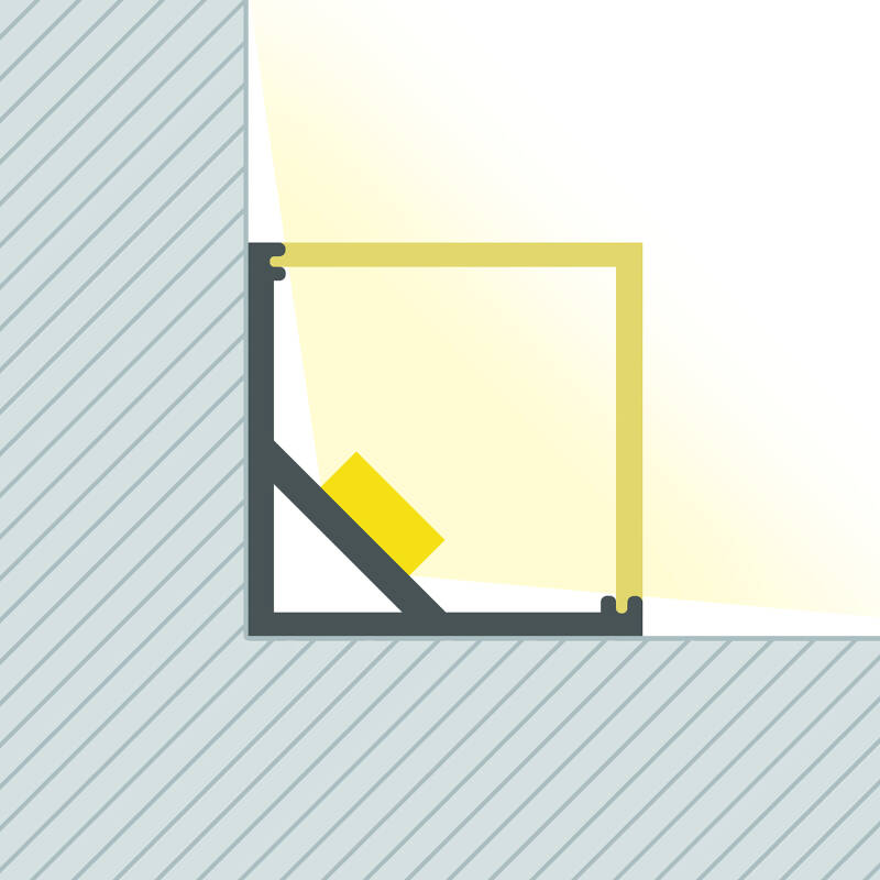 Image of 2m Triangular Aluminium Corner Profile for LED Strip
