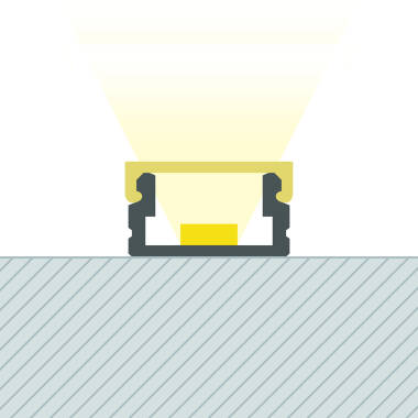 Surface Mounted 12x8 Aluminium Profile for LED Strip