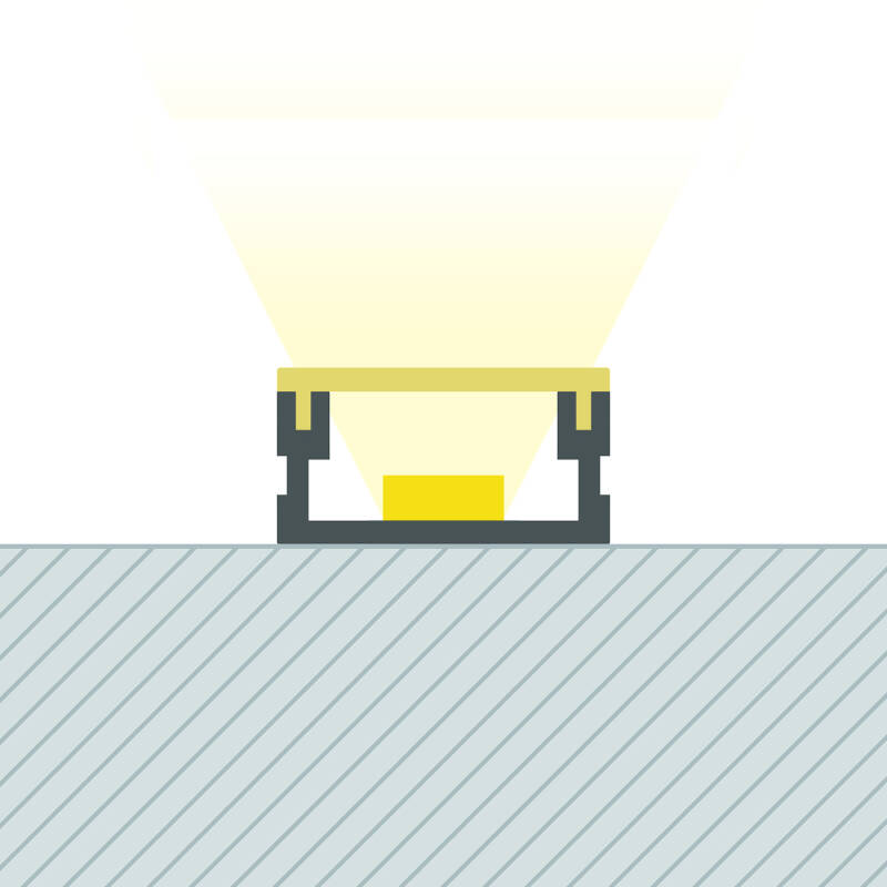 Image of Surface Mounted 16x9 Aluminium Profile for LED