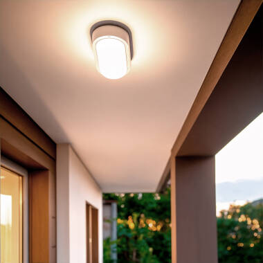 Image of Hublot Oval 15W LED Outdoor Flush Ceiling Light IP65