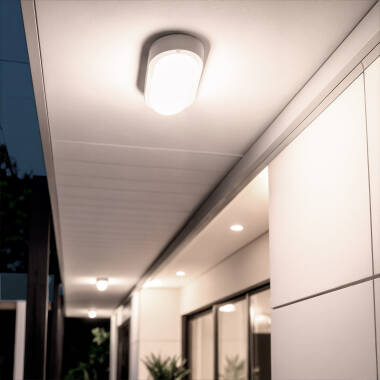 Hublot Oval 15W LED Outdoor Flush Ceiling Light IP65
