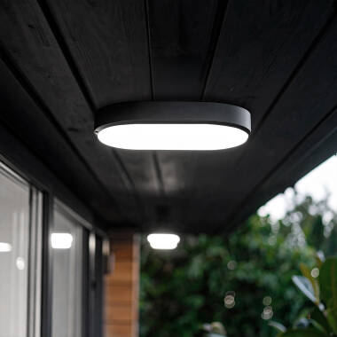 Hublot Oval 15W LED Outdoor Flush Ceiling Light