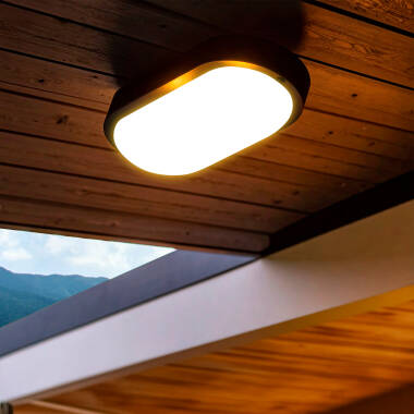 Hublot Oval 25W LED Outdoor Flush Ceiling Light