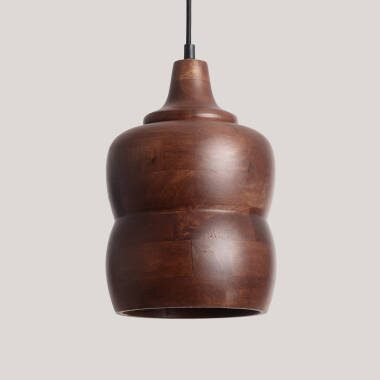 Iluzzia Kanan II Wood Ceiling Pendant Light