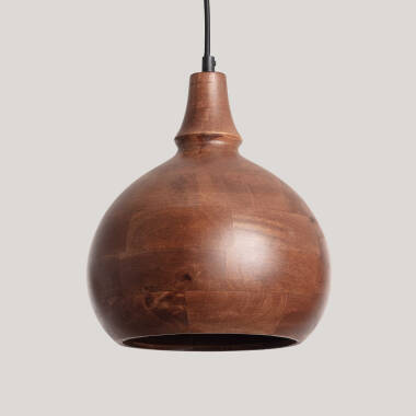 Iluzzia Kanan II Wood Round Ceiling Pendant Light