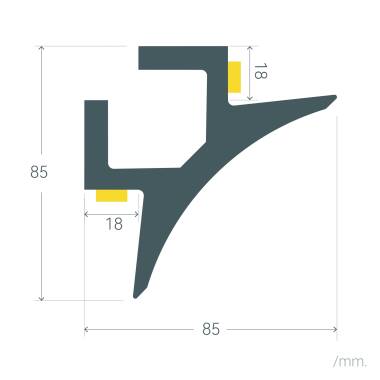 Image of Lighting Coving for LED Strip Double Arch