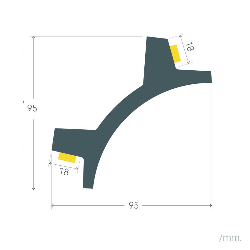 Image of Lighting Coving for LED Strip Double Arch Design