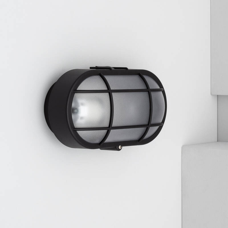 Image of Hublot Grid Oval LED Outdoor Flush Ceiling Light IP44