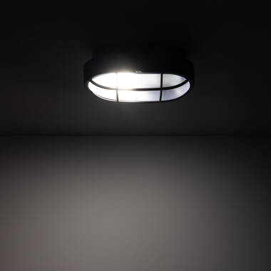 Image of Hublot Grid Oval LED Outdoor Flush Ceiling Light IP44