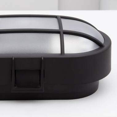 Image of Hublot Grid Oval LED Outdoor Flush Ceiling Light IP44