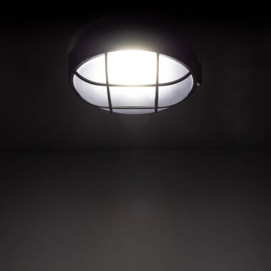 Image of Hublot Grid Round LED Outdoor Flush Ceiling Light