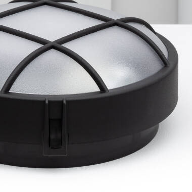 Image of Hublot Grid Round LED Outdoor Flush Ceiling Light