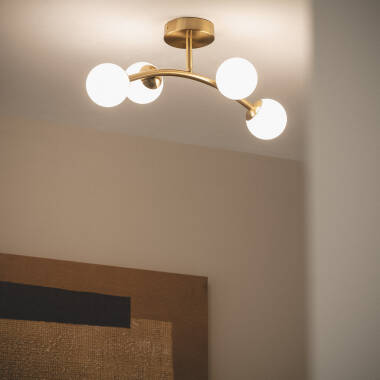 Image of Edit Moonlight Glass 4 Light Semi-Flush Ceiling Light