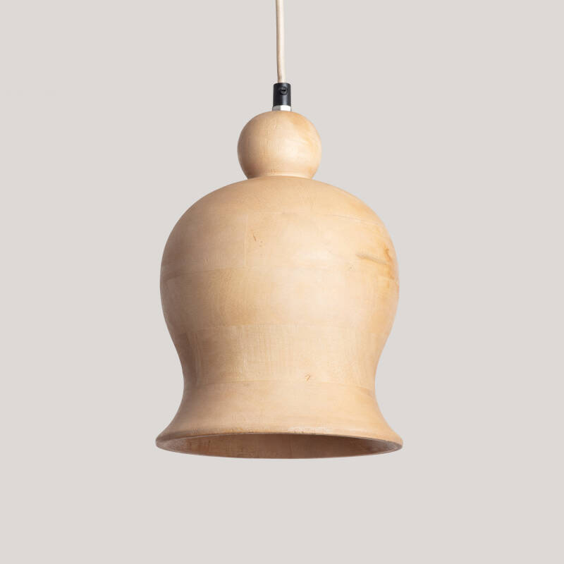 Image of Iluzzia Akesh II Wood Ceiling Pendant Light