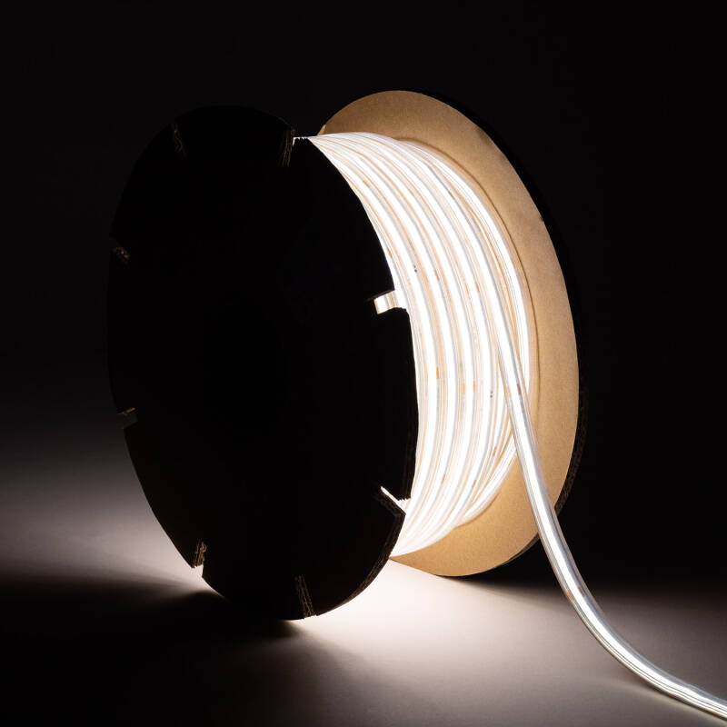 Image of 50M IP65 220V Silicone Flex Dimmable Cool White 4000K COB LED Strip Kit