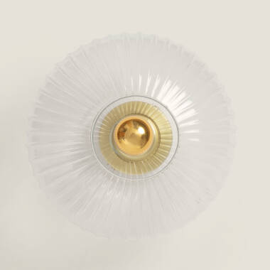 Image of Edit Prometeo Ribbed Glass Flush Ceiling Light