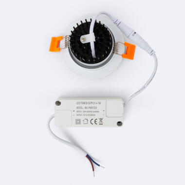 Image of Round 7W COB LED Adjustable Downlight Cutout 70mm