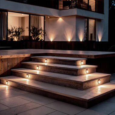 Image of Edit Wabi 3W Round LED Recessed Outdoor Wall Light