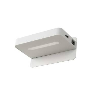 Image of Lucide Atkin LED Wall Light with Shelf and USB Charging Port