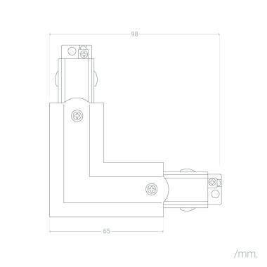 Image of Three Circuit Track Left Side L Shaped Connector