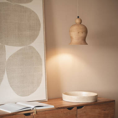 Image of Iluzzia Akesh II Wood Ceiling Pendant Light