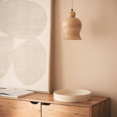 Image of Iluzzia Akesh II Wood Ceiling Pendant Light