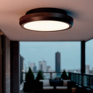 Curio 300 Round LED Outdoor Flush Ceiling Light