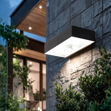 Image of Suri Karl Cool White Solar LED Outdoor Flush Wall Light with PIR Sensor