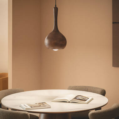 Image of Iluzzia Gatik Wood Ceiling Pendant Light
