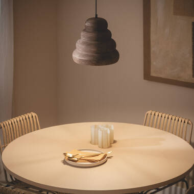 Image of Iluzzia Dallas I Wood Ceiling Pendant Light