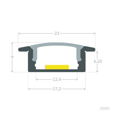 Image of Recessed Aluminium Profile with Continuous Cover for LED