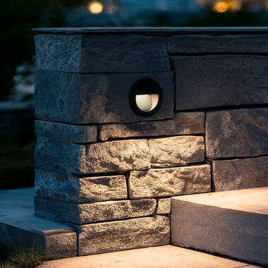 Image of Edit Wabi 3W Round LED Recessed Outdoor Wall Light