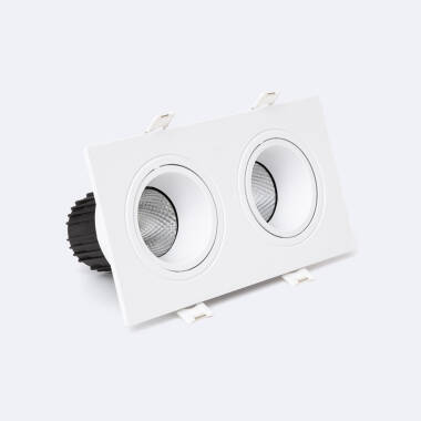 Twin Square Tilting LED Downlight 75x155mm