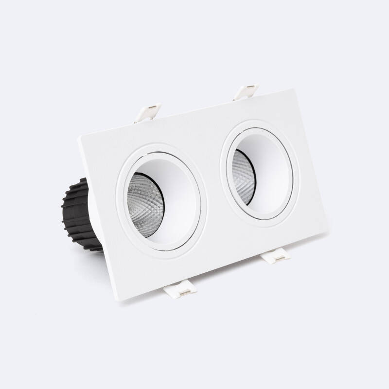 Image of Twin Square Tilting LED Downlight 75x155mm