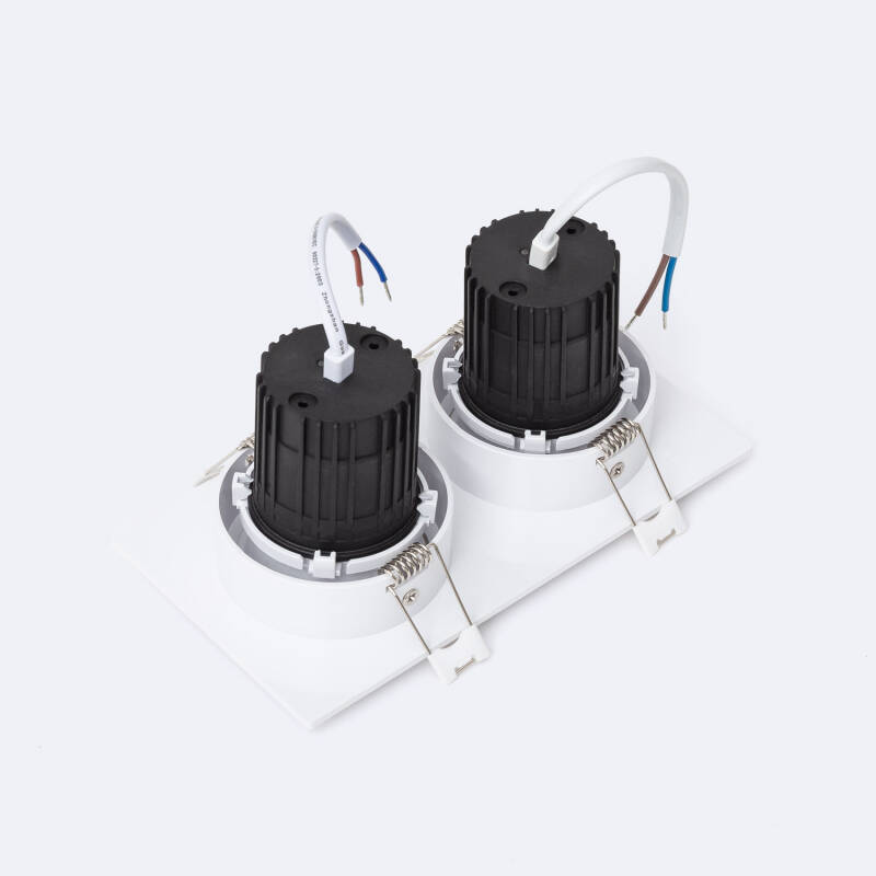 Image of Twin Square Tilting LED Downlight 75x155mm