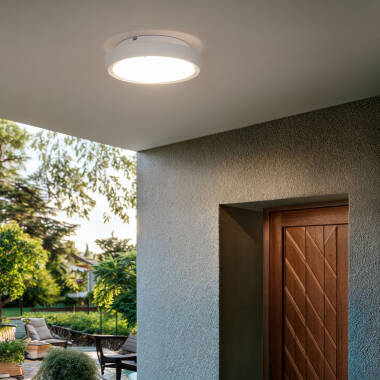 Image of Curio 300 Round LED Outdoor Flush Ceiling Light IP65
