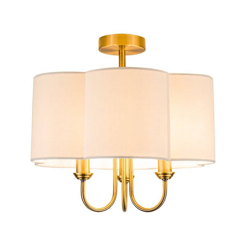 Image of Wisteria Bridge 3 Arm Semi-Flush Ceiling Light