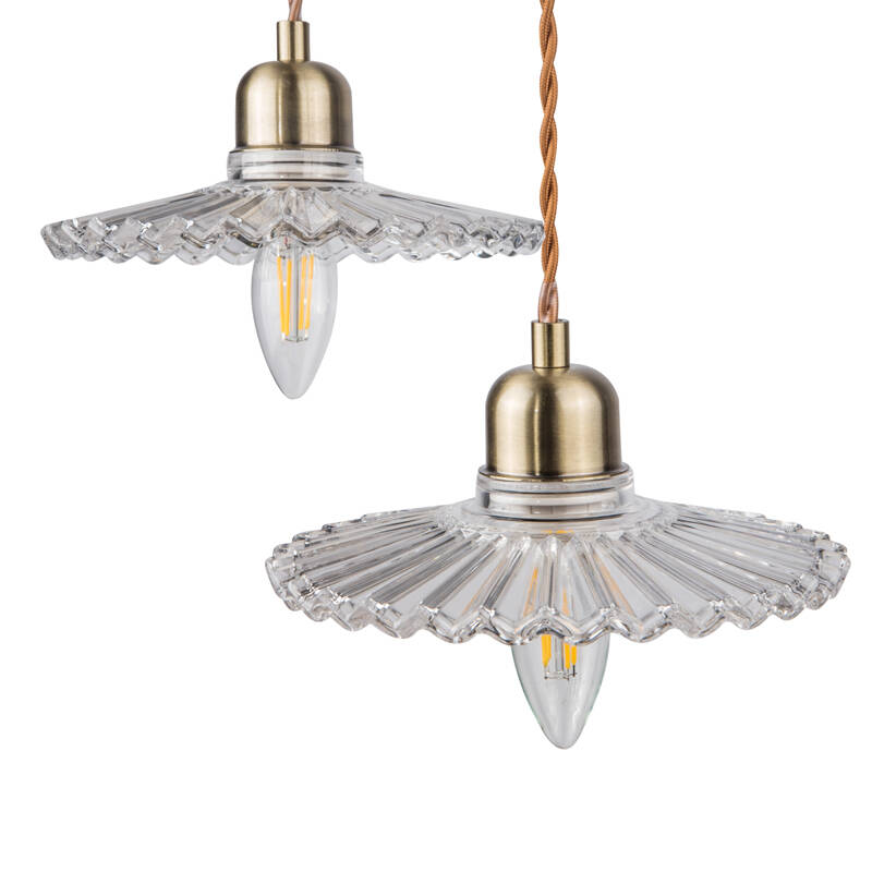 Image of Wisteria Notting Clear Glass 3 Light Cluster Ceiling Pendant