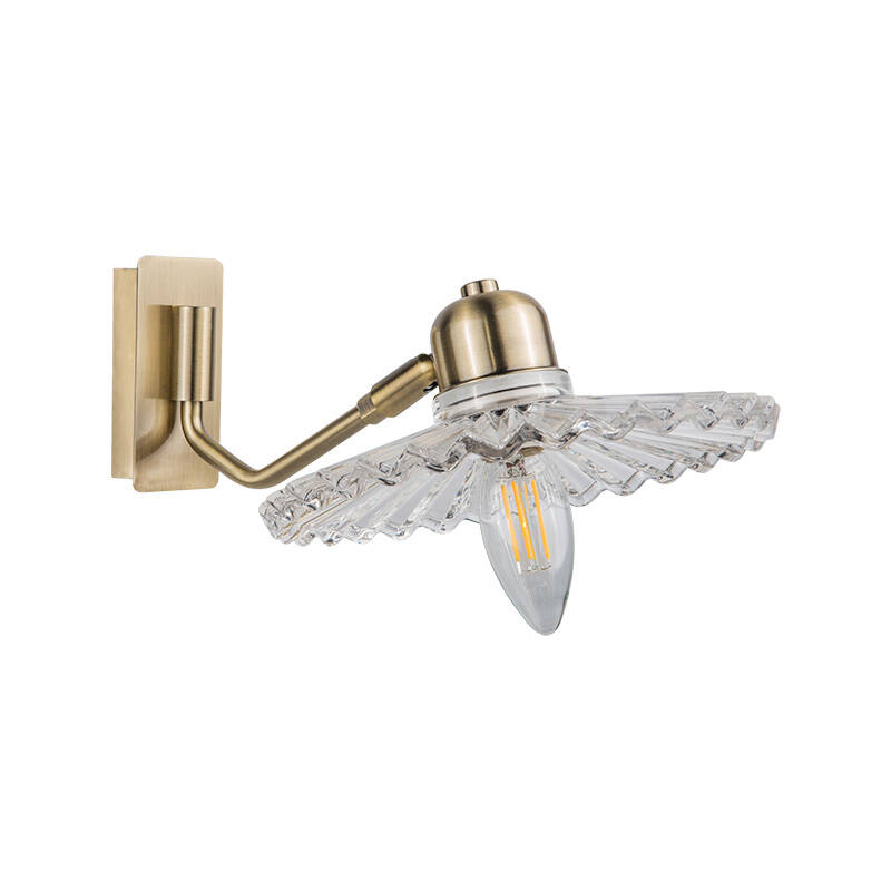 Image of Wisteria Notting Adjustable Clear Glass Wall Light