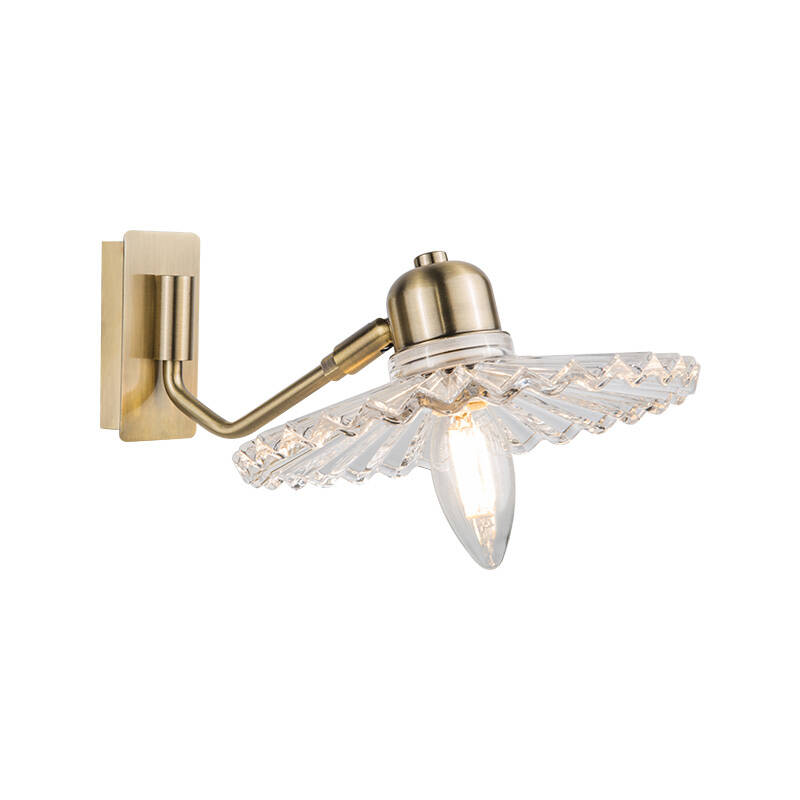 Image of Wisteria Notting Adjustable Clear Glass Wall Light