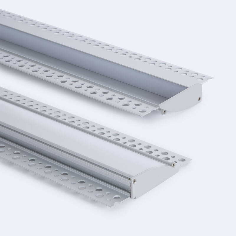 Image of Plaster-in Recessed 2m Aluminium Profile with Continuous Cover for LED Strip