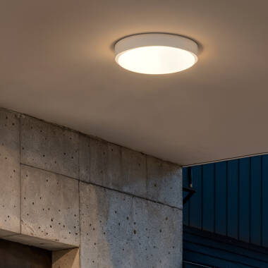 Image of Hublot Round 25W LED Flush Wall Light with motion detector IP65
