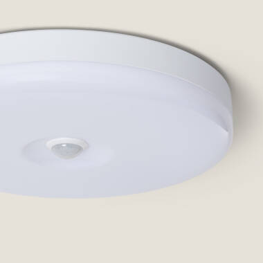 Image of 12W Round LED Flush Ceiling Light D216 mm with PIR Motion Sensor & Twilight Sensor