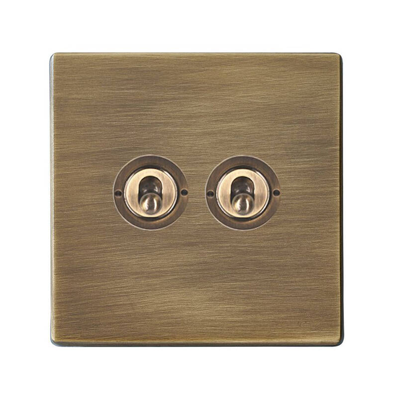 Image of Edit Hartland Screwless 2 Gang Two Way Toggle Switch