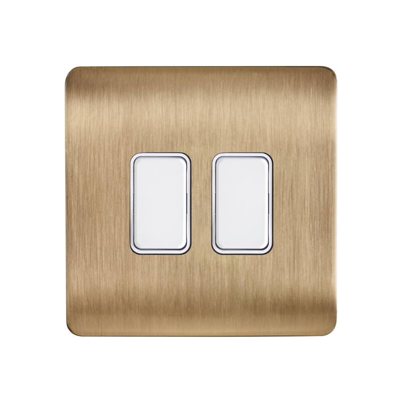 Image of Kinetic 2 Gang Switch Frame Front