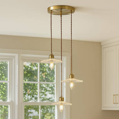 Wisteria Notting Clear Glass 3 Light Cluster Ceiling Pendant