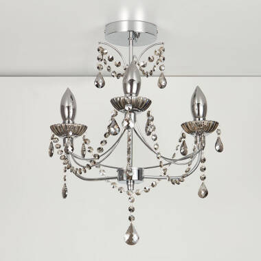 Searchlight Luna 3 Arm Semi-Flush Bathroom Chandelier