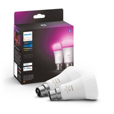 Philips Hue 9W Multi Colour Smart Dimmable LED Bulb Bayonet Cap