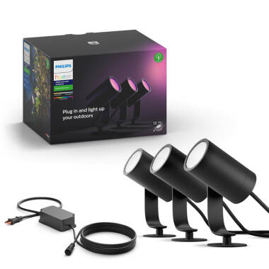 Philips Hue Lily LED Smart Outdoor Spotlights - Set of 3